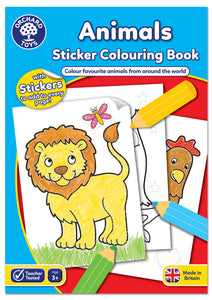 Animals Sticker and Colouring Book