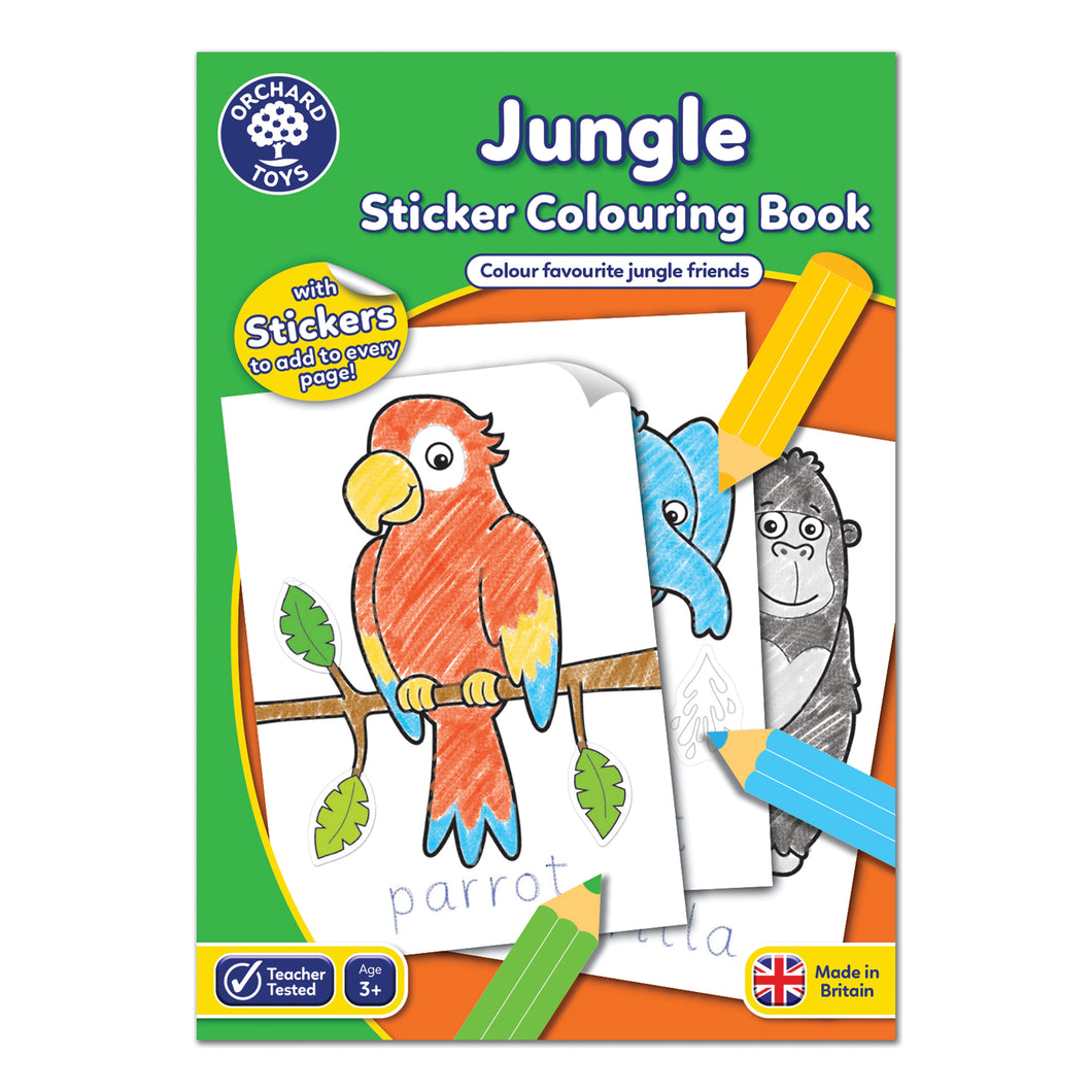 Jungle Sticker Colouring Book