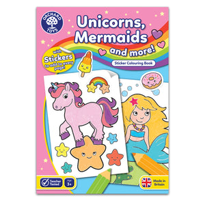 Unicorns Mermaids and More Sticker Colouring Book
